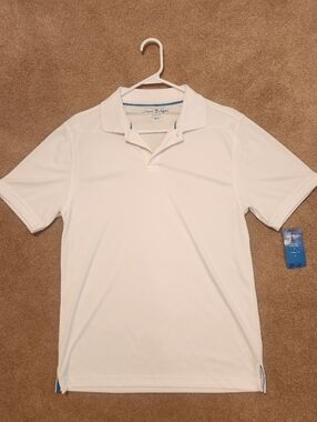 David Taylor "Resort" Collection White Short-Sleeve Performance Polo, Size: S